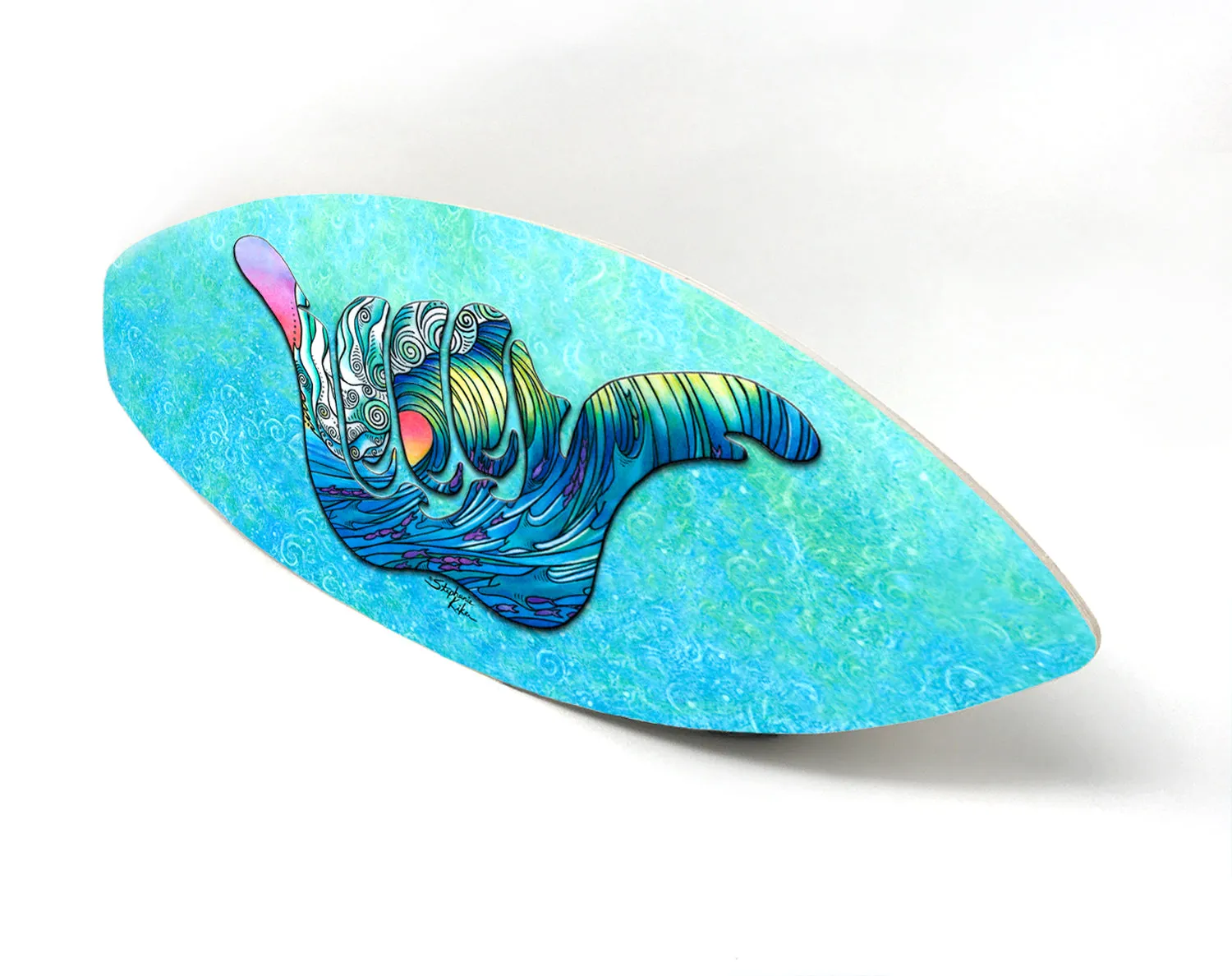 Shaka Wave Surfboard Wall Art