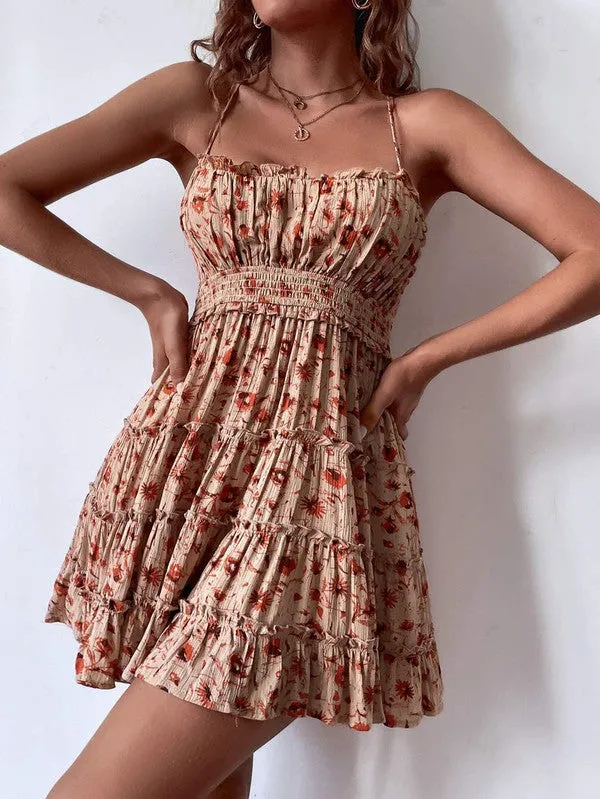 Sleeveless Bohemian Loose Off Shoulder Midi Skirt Dress