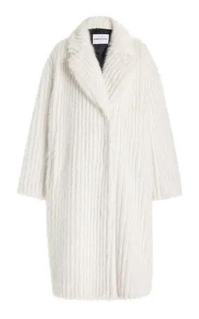 Stand Studio Genevieve Ribbed Faux Fur Coat