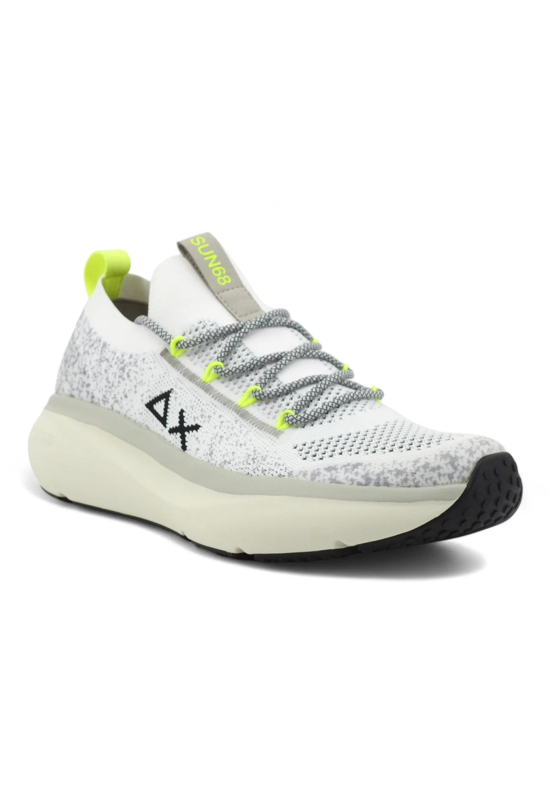 SUN68 Jupiter Knit Sneaker Uomo Bianco Z34127