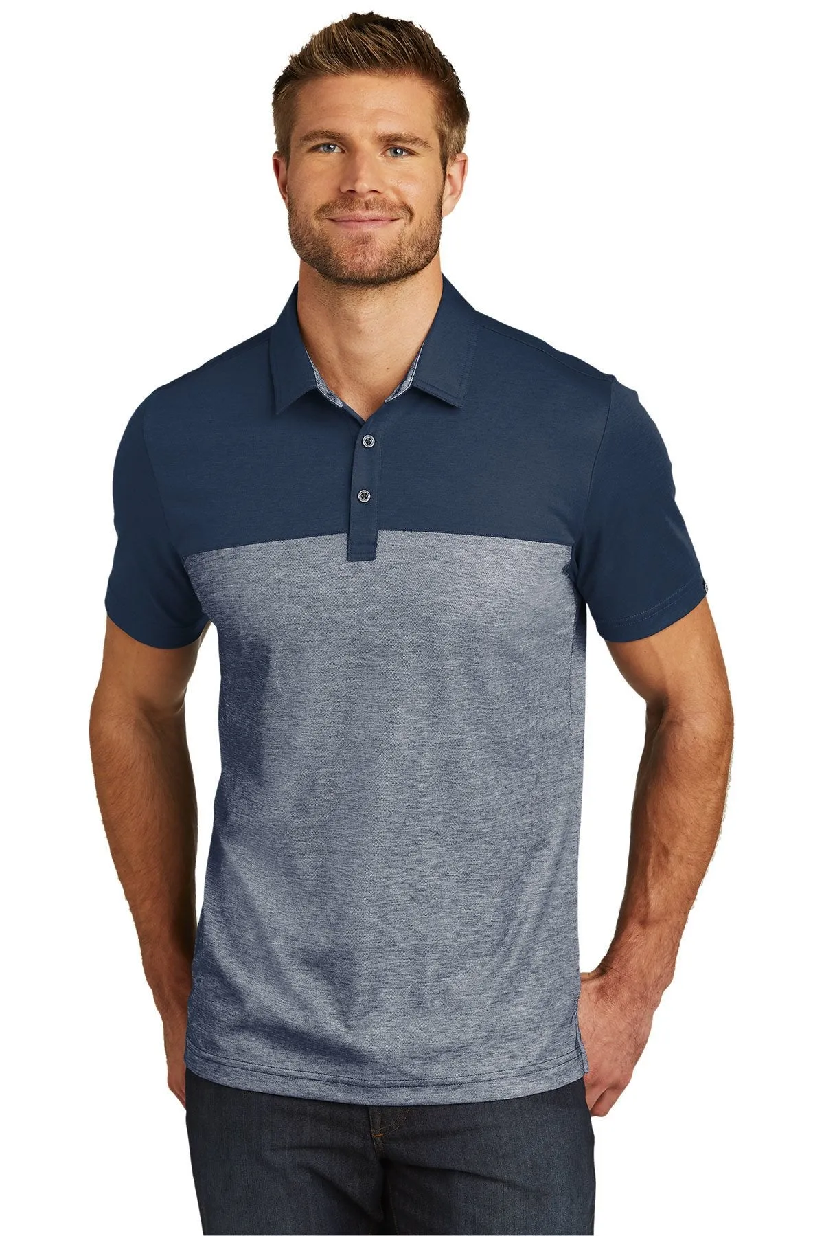 TravisMathew Oceanside Blocked Polo TM1MU414 Blue Nights Blue Nights Heather