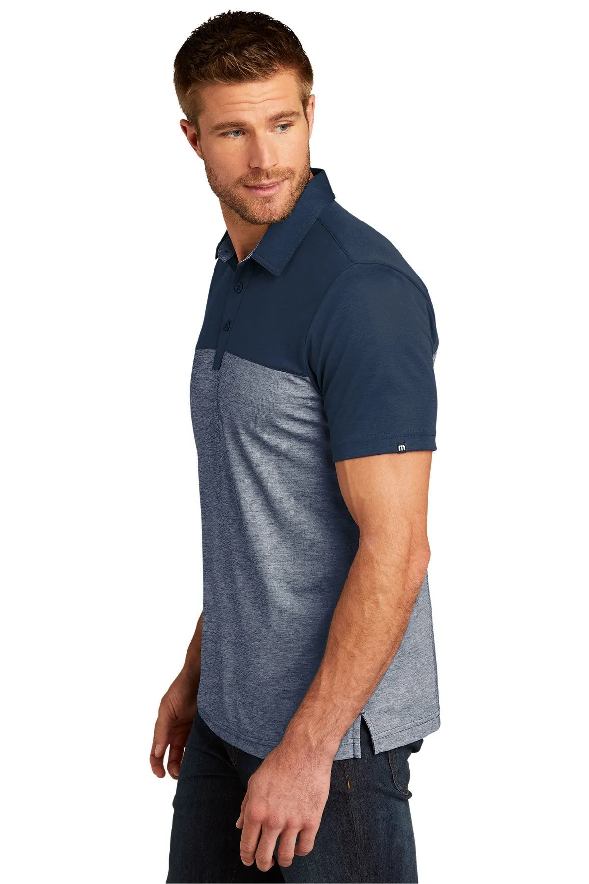 TravisMathew Oceanside Blocked Polo TM1MU414 Blue Nights Blue Nights Heather