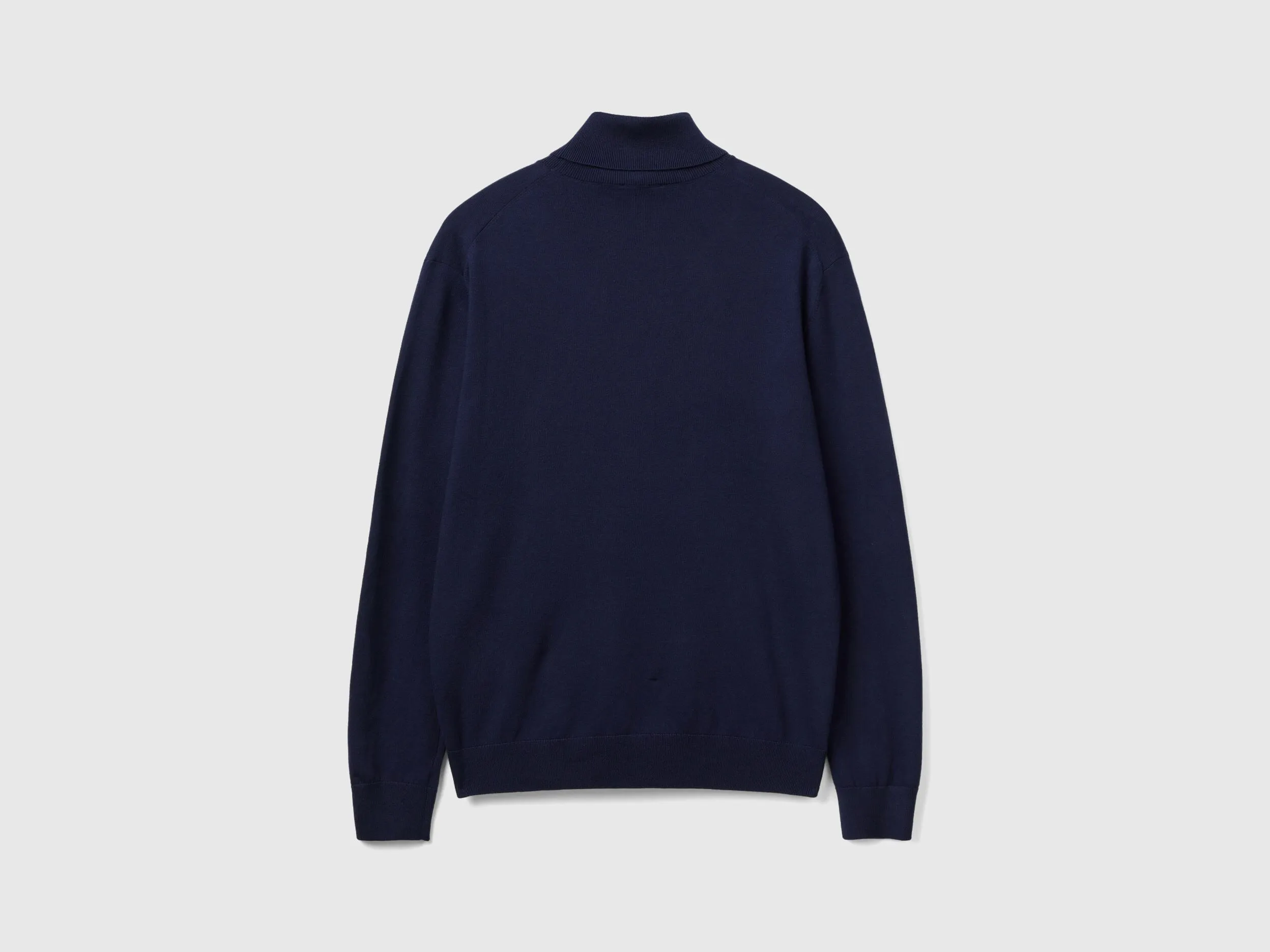 Turtleneck in lightweight cotton blend - Dark Blue | Benetton