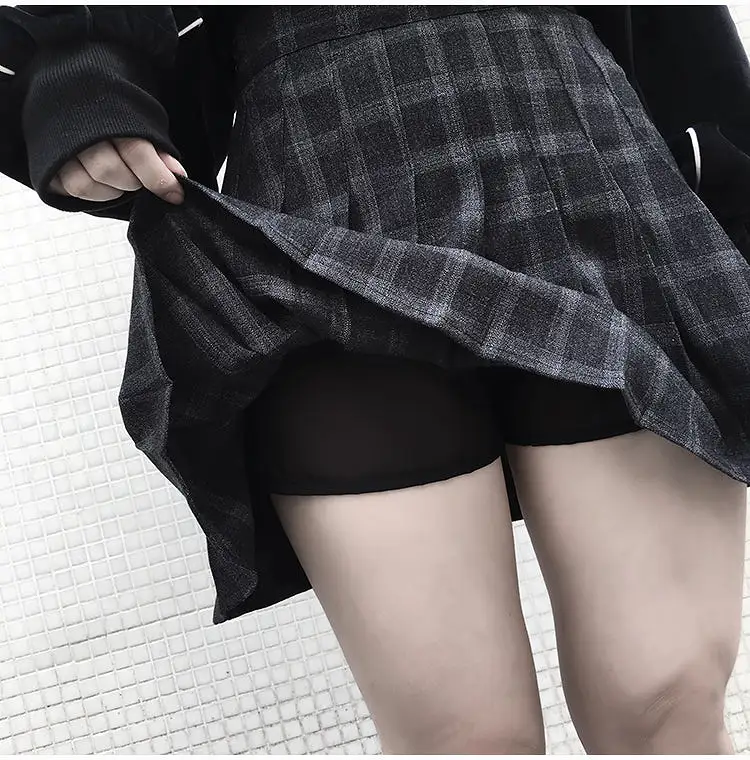 ULZZANG PLAID PLEATED SKIRT BY63130