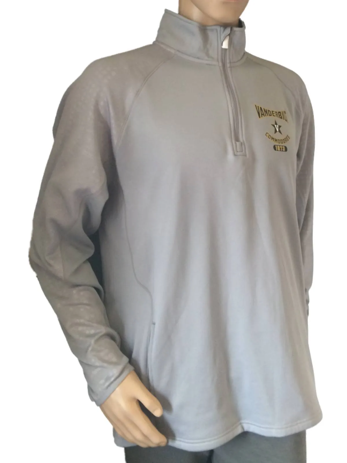 Vanderbilt Commodores Champion Gray Powertrain 1/4 Zip Pullover Sweatshirt (L)