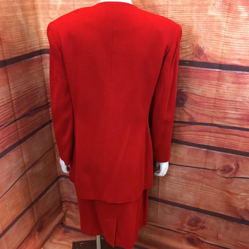 VNTG ELLEN TRACY RED SKIRT & JACKET SIZE 10 TCC