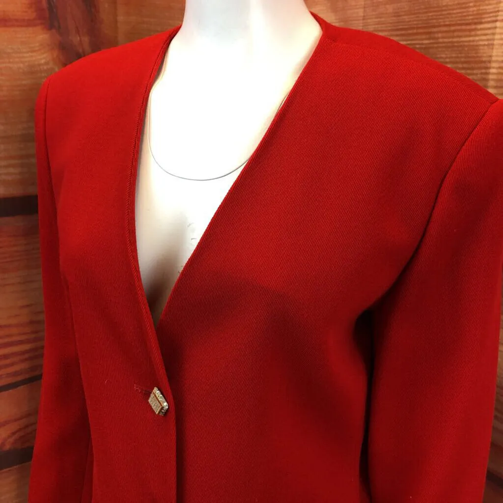 VNTG ELLEN TRACY RED SKIRT & JACKET SIZE 10 TCC