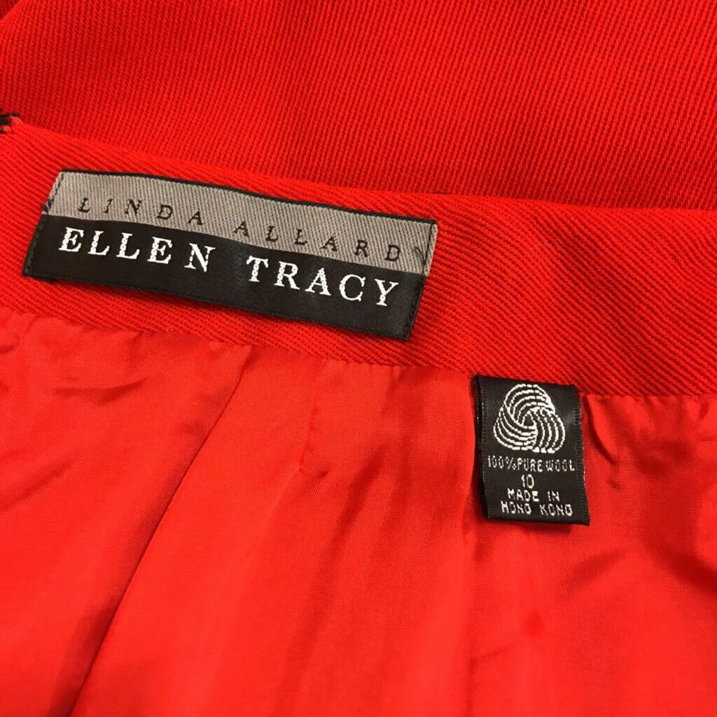 VNTG ELLEN TRACY RED SKIRT & JACKET SIZE 10 TCC