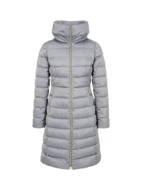 Women s glossy zip up down padded coat gray 270517