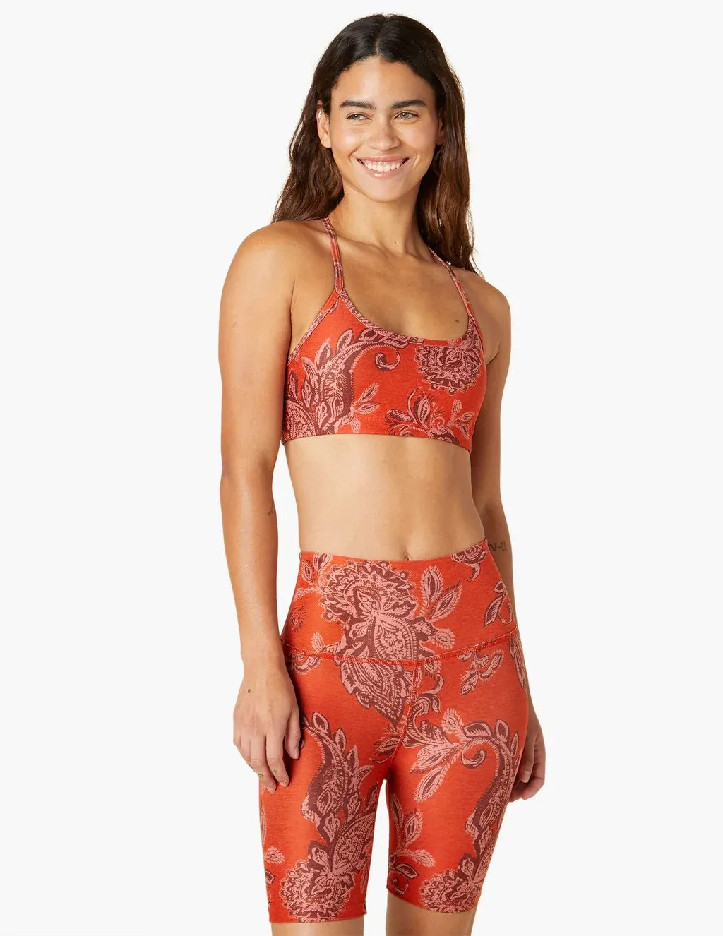 Women's Chai Paprika Paisley SoftMark Slim Racerback Bra