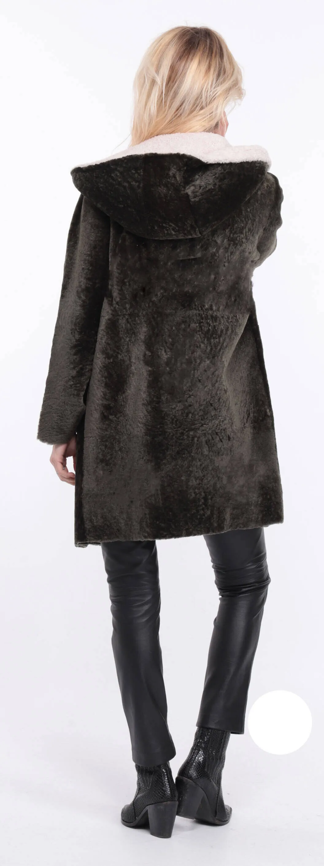 Women's khaki valere sheepskin coat