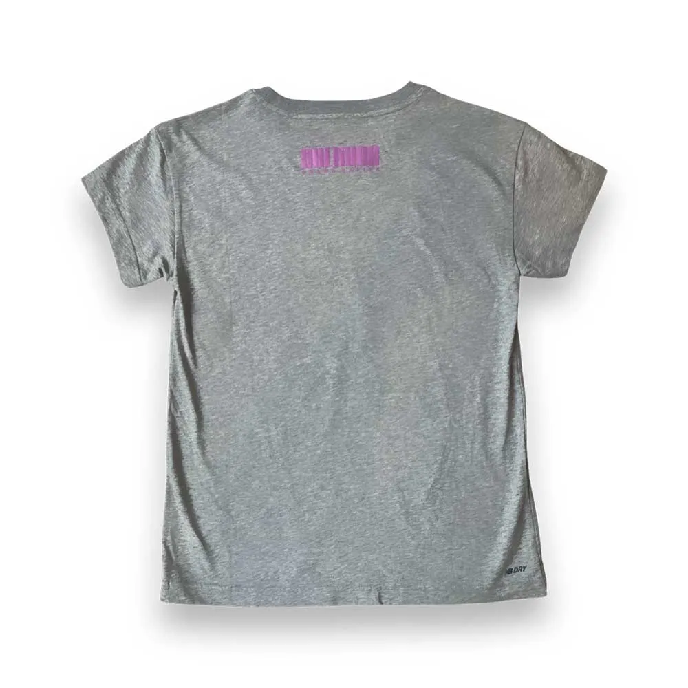 Women's She Runs GR Repeat Relentless Crew - Athletic Grey Heather/Blue & Pink Gradient