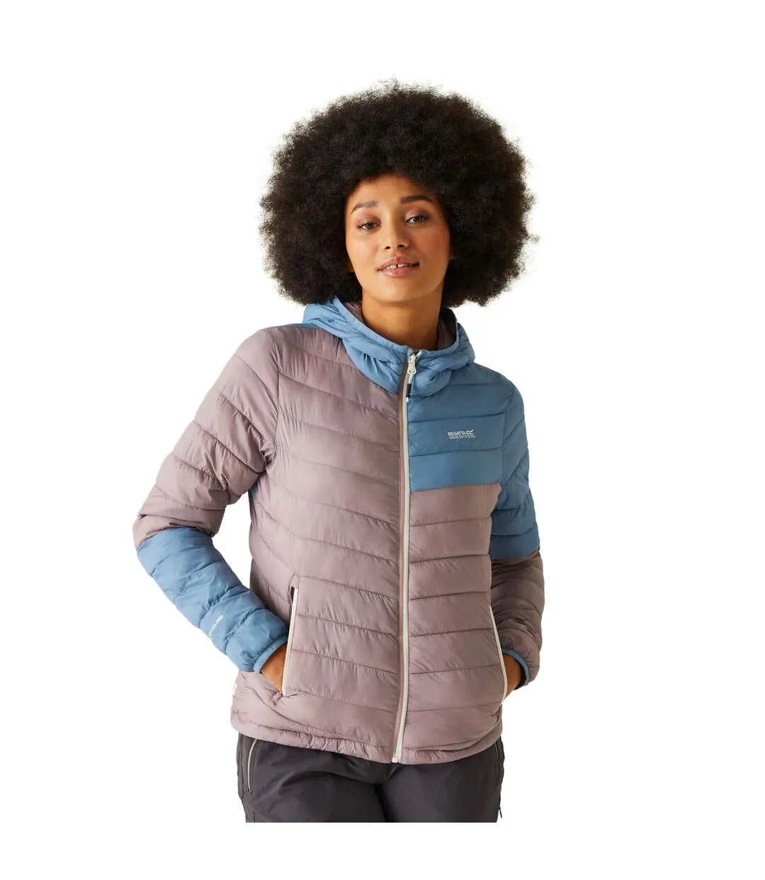 Womens/ladies hillpack ii hooded padded jacket heather/coronet blue Regatta